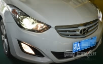 现代朗动 车灯改装原厂Q5双光透镜、飞利浦XV 4800K顶级氙气灯泡、博世快启安定器