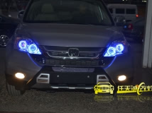 本田CRV改装Q5透镜4300K欧司朗灯泡奥迪安定4蓝色天使眼