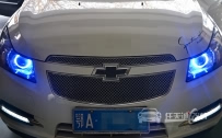 雪佛兰科鲁兹 大灯改装A3款海拉6双光透镜、全新商包飞利浦D1S氙气灯泡、蓝色天使眼