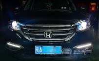 本田CRV 大灯改装小糸Q5双光透镜、全新欧司朗氙气灯泡、华科安定器，天使眼