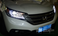 本田CRV 大灯改装奥迪Q5原装双光透镜、全新飞利浦D1S 4200K灯泡、光导泪眼日行灯