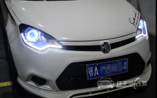 MG3 车灯改装欧标小糸Q5双光透镜、雪莱特6000K氙气灯泡、光导天使眼、蓝色恶魔眼