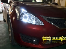 骐达 改装原厂Q5双光透镜、欧司朗D1S灯泡、博世安定器、白色光导天使眼