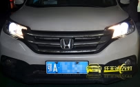 本田CR-V 车灯改装 原厂Q5小糸双光透镜 飞利浦D1S灯泡 法雷奥安定器 宝马白色天使眼