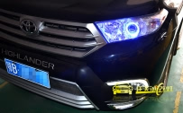 汉兰达 改装Q5双光透镜、全新飞利浦D1S灯泡、博世安定器、蓝色天使眼 专用日行灯