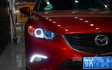 马自达阿特兹 大灯改装原厂奥迪Q5双光透镜、飞利浦XV D1S灯泡、澳兹姆安定器、天使眼