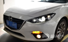 马自达3昂克赛拉 车灯改装原厂欧标Q5双光透镜、进口欧司朗D1S灯泡、澳兹姆D1S安定器