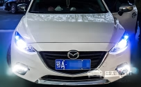 马自达昂科塞拉 大灯改装海拉5双光透镜、飞利浦XV氙气灯泡、全新欧司朗安定器、天使眼