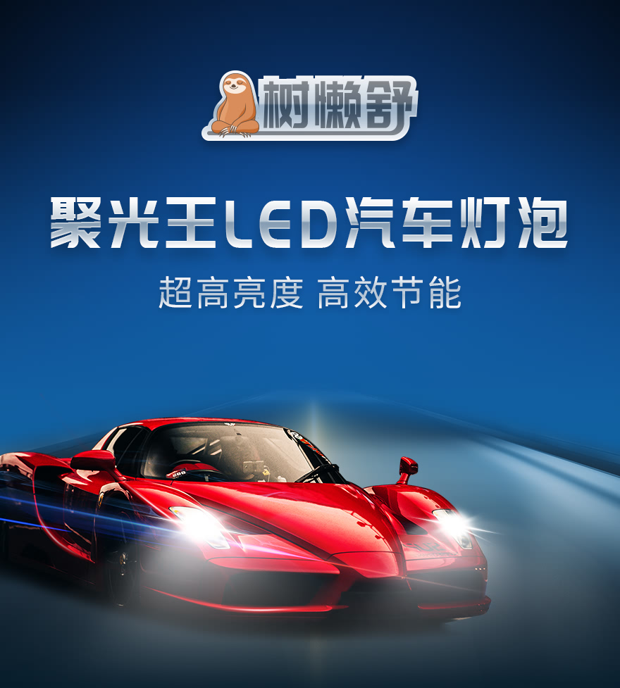 树懒舒聚光王LED汽车大灯灯泡